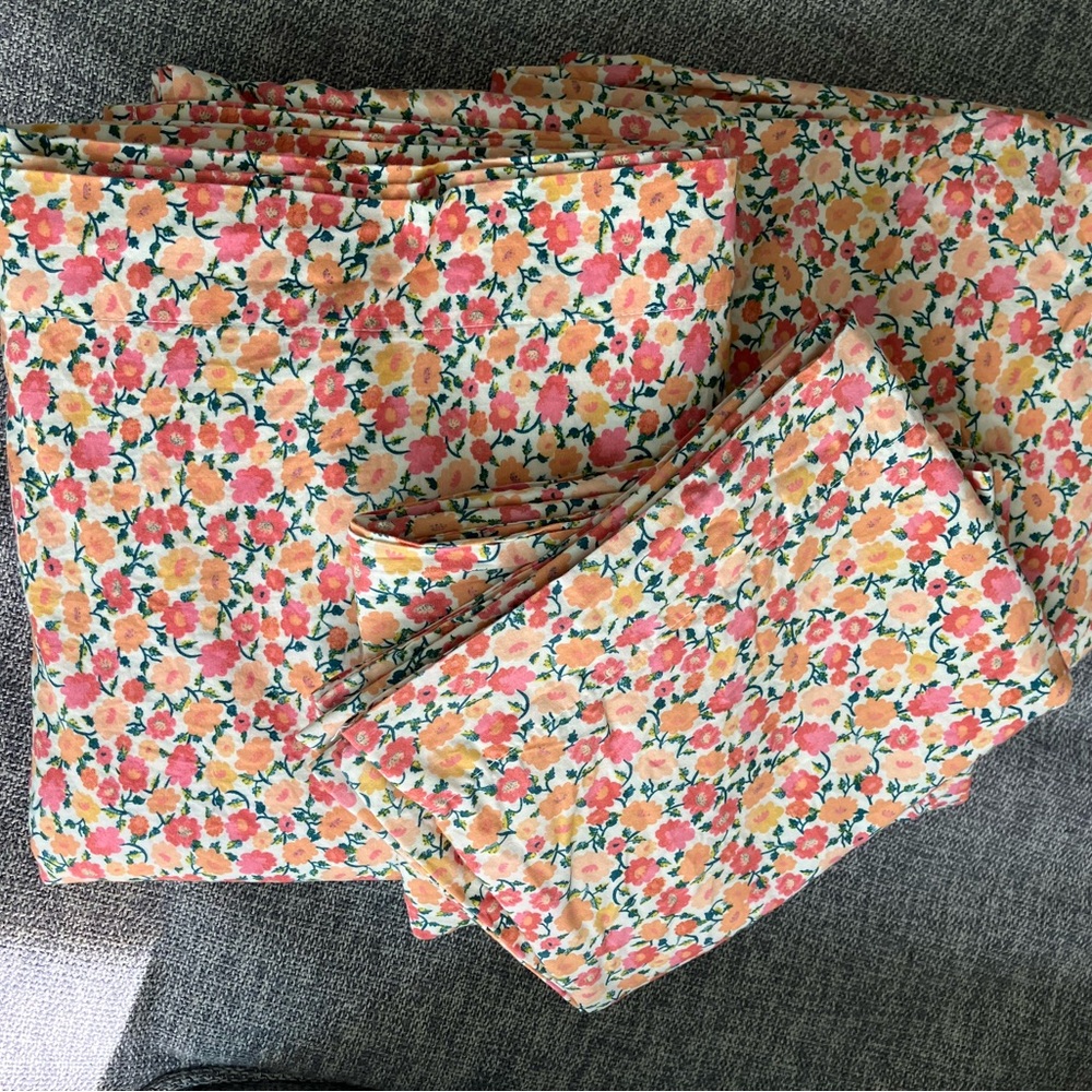 Opalhouse Floral Fabric with Pink and Yellow Blooms